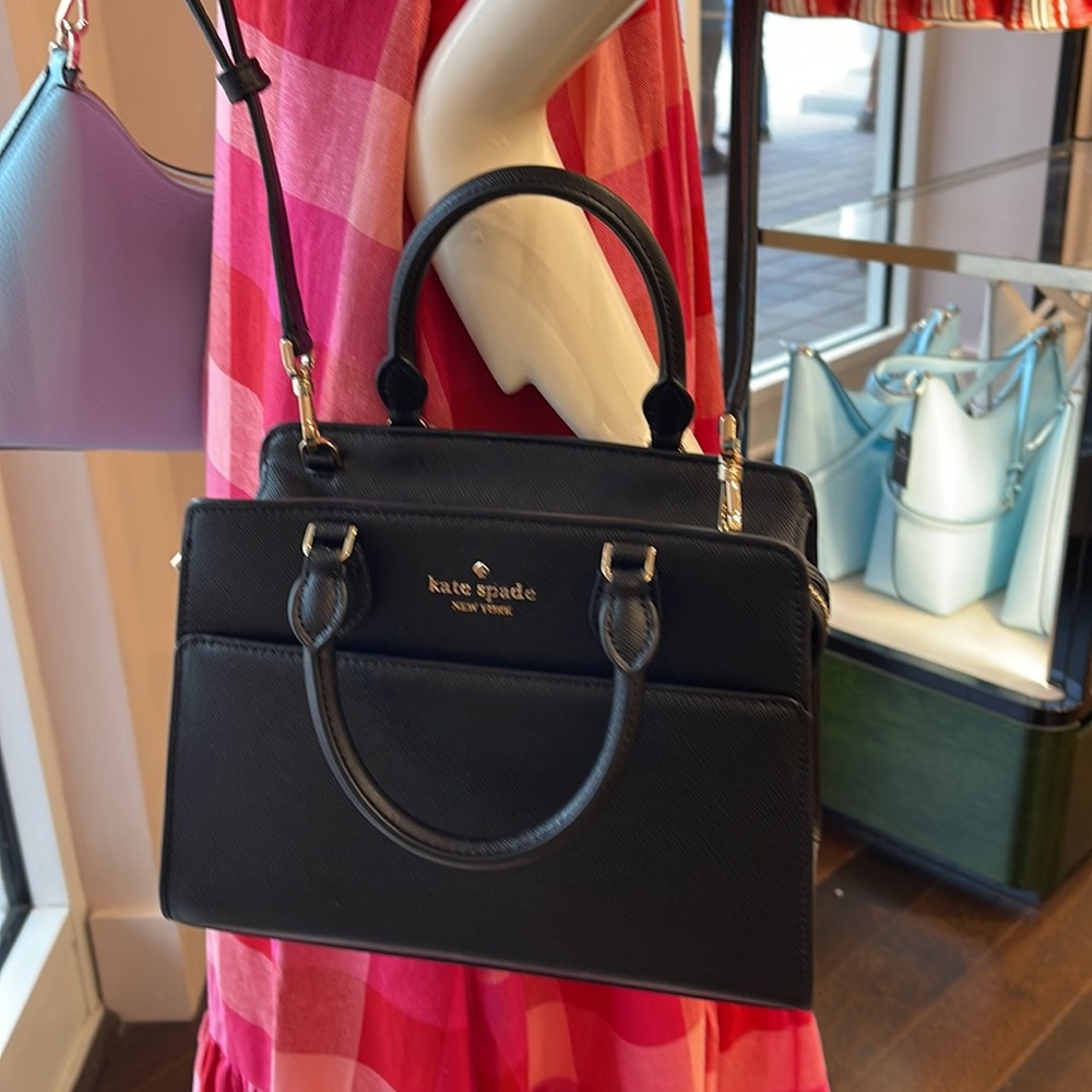 Kate Spade Madison Saffiano Leather Small Satchel
COLOR:
Black 
NWT - Picture 12 of 16